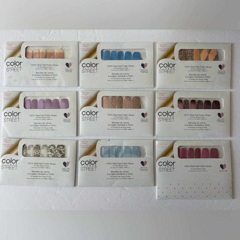 Color Street Nail Polish Strips Lot of 9 New